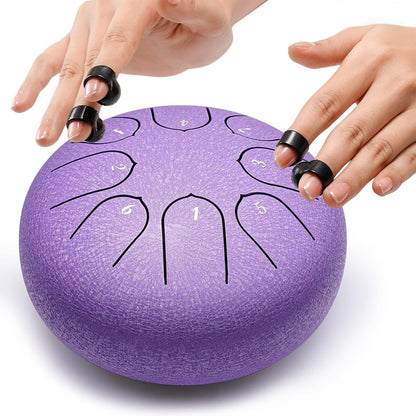 Lronbird Steel Tongue Drum Percussion, 6 Inch 8 Notes Musical Instruments, Music Gifts for Family Friends (Malachite)