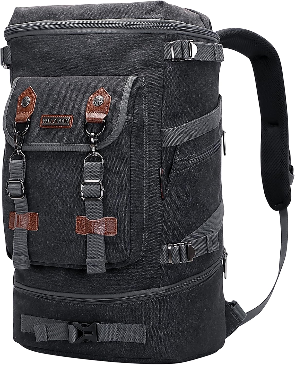 WITZMAN Travel Backpack for Men Women Canvas Backpack Carry on Luggage Rucksack Convertible Duffel Bag Large