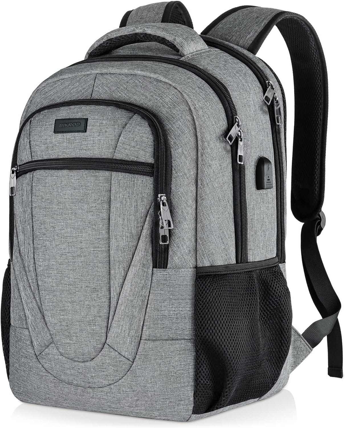 Backpack for Men and Women, School Backpacks for Teen Boys and Girls, Black Water Resistant Back Pack, Business Men Sturdy Computer Bag with USB Charging Port, Gifts