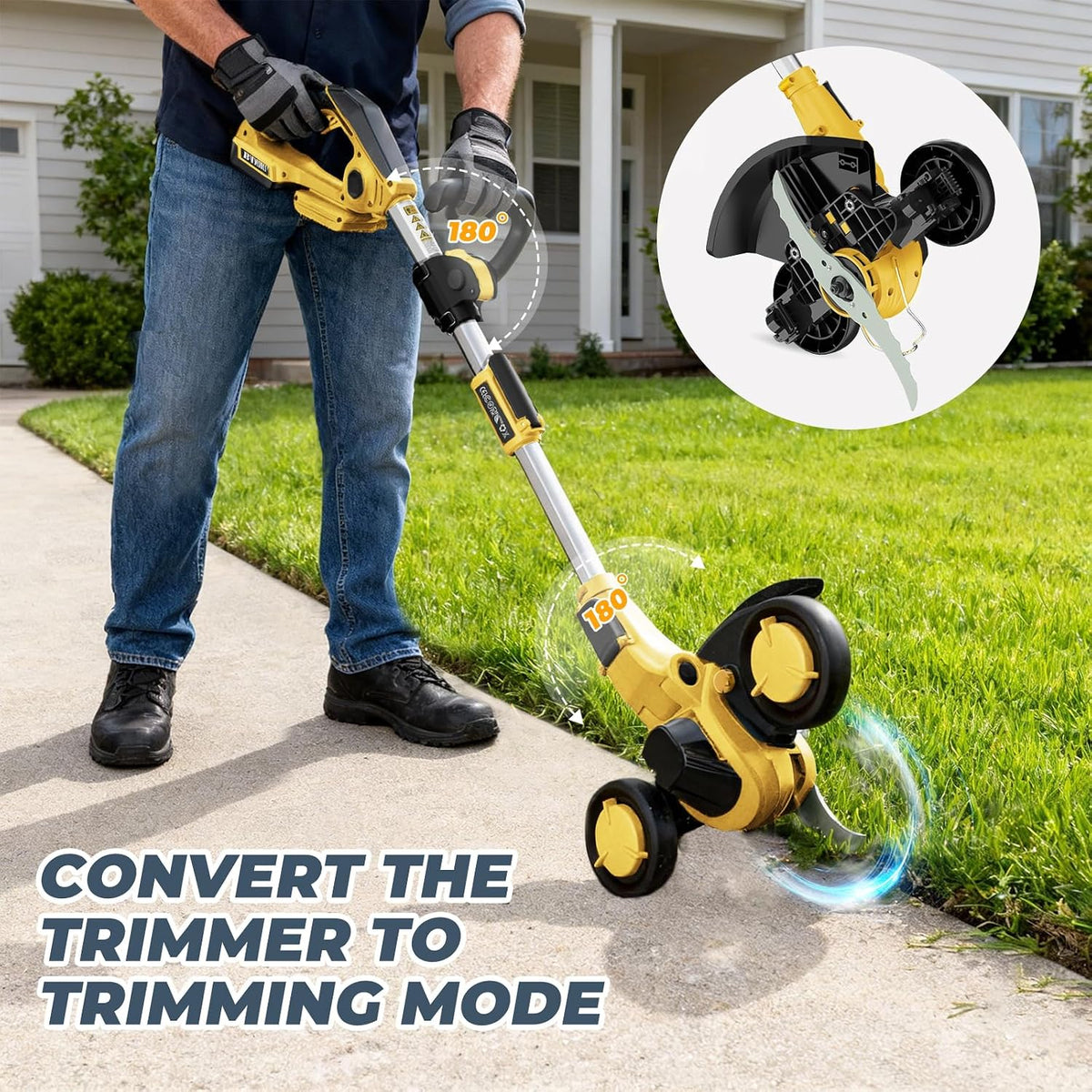 11 Inch Weed Wacker Cordless Compatible with DEWALT 20V MAX Battery