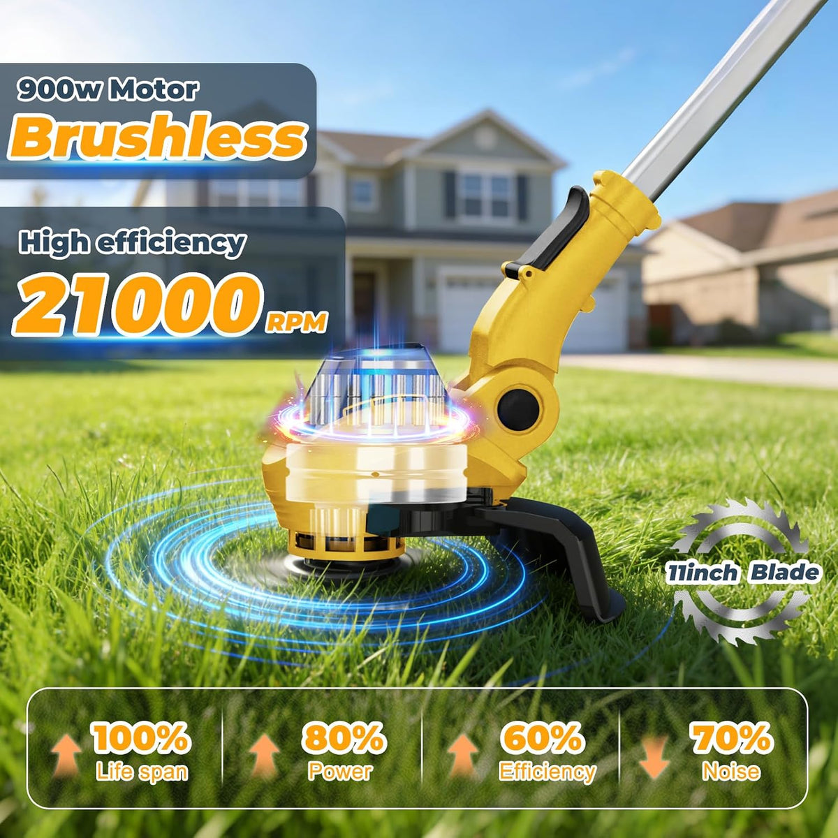 11 Inch Weed Wacker Cordless Compatible with DEWALT 20V MAX Battery