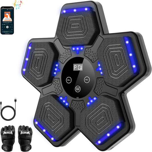 Smart Music Boxing Machine with Wall-Mounted Punching Pad and Gloves – Interactive Home Fitness Trainer for Adults and Kids - PuriLite