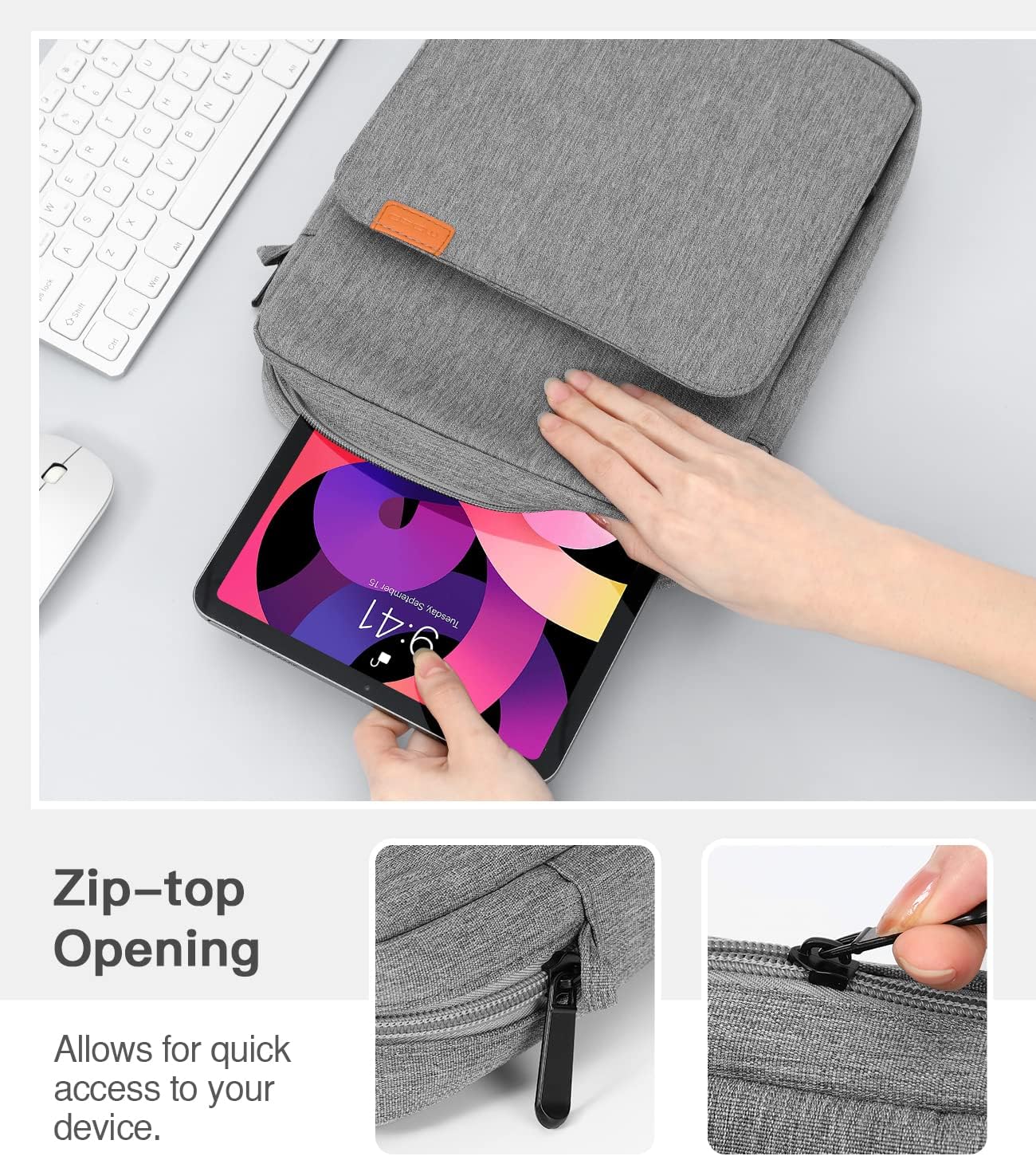 MoKo 13.3-14 Inch Laptop Sleeve Bag Fits MacBook Pro M3/M2 14" 2023, MacBook Pro 13" M2, New MacBook Air 13.6" M3/M2 2024/2022,Tab S8 Ultra 14.6",Handle Carrying Case with Shoulder Strap, Black & Gray - PuriLite