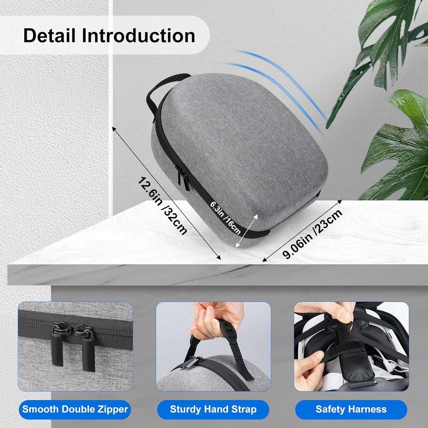 Dreaazhi Hard Carrying Case Compatible with Meta Quest 3S/Quest 3, Accessories VR Gaming Headset with Elite Strap, Touch Controllers, Ultra-Sleek Design for Travel Storage