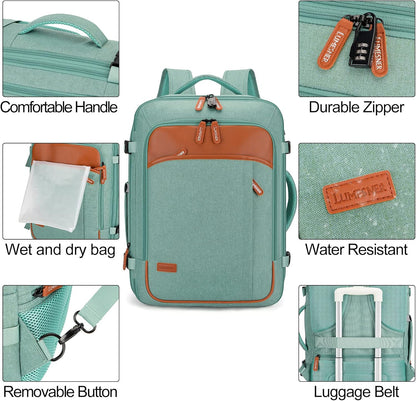Lumesner Carry on Backpack, Extra Large 40L Flight Approved Travel Backpack for Men & Women