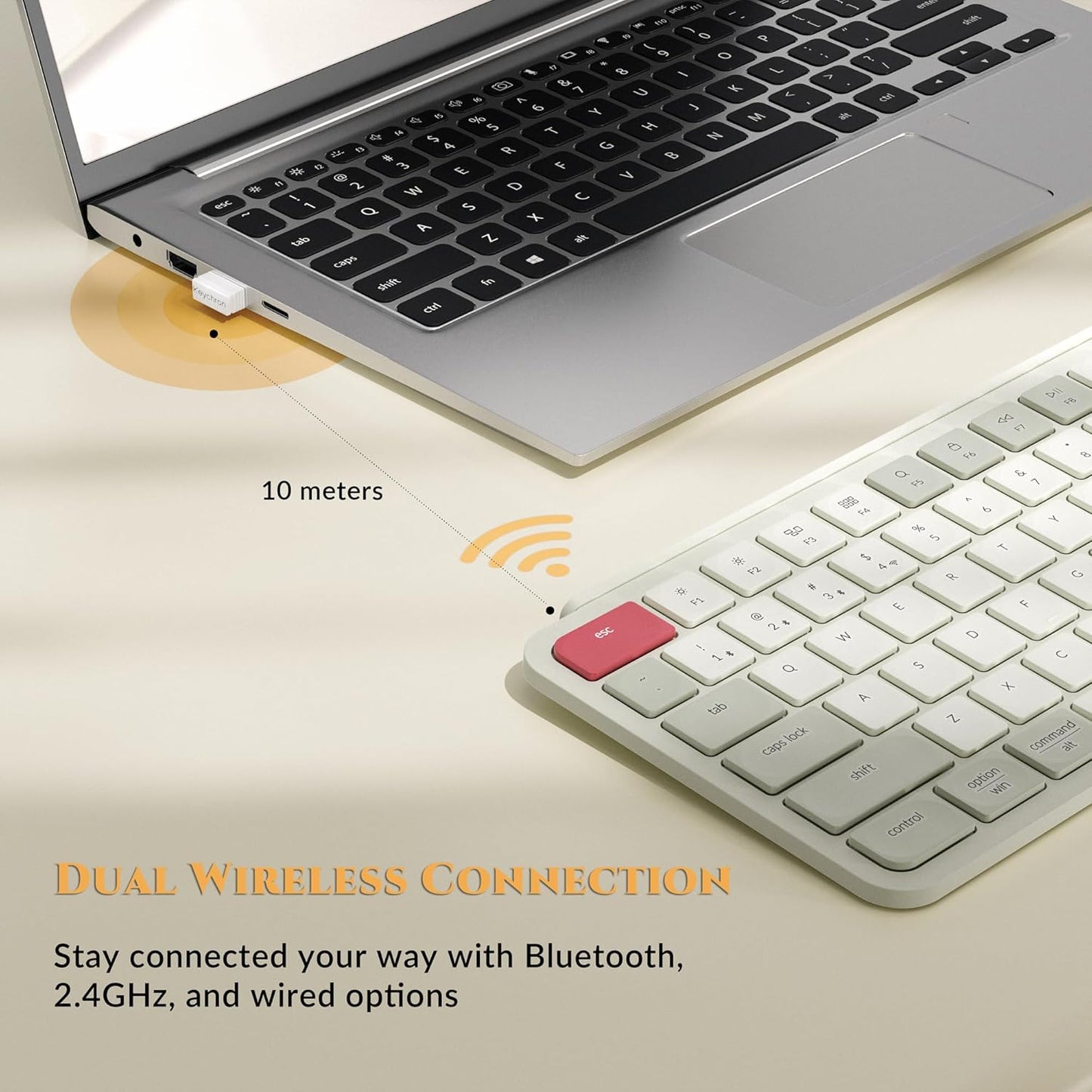 Keychron B6 Pro Quiet Key Full Size Ultra-Slim Wireless Keyboard, ZMK Programmable Bluetooth 5.1/2.4 GHz/Wired with Ultra-Long Battery Life Low Profile for Mac Win Linux System - Space Gray