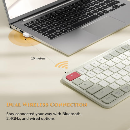 Keychron B6 Pro Quiet Key Full Size Ultra-Slim Wireless Keyboard, ZMK Programmable Bluetooth 5.1/2.4 GHz/Wired with Ultra-Long Battery Life Low Profile for Mac Win Linux System - Space Gray