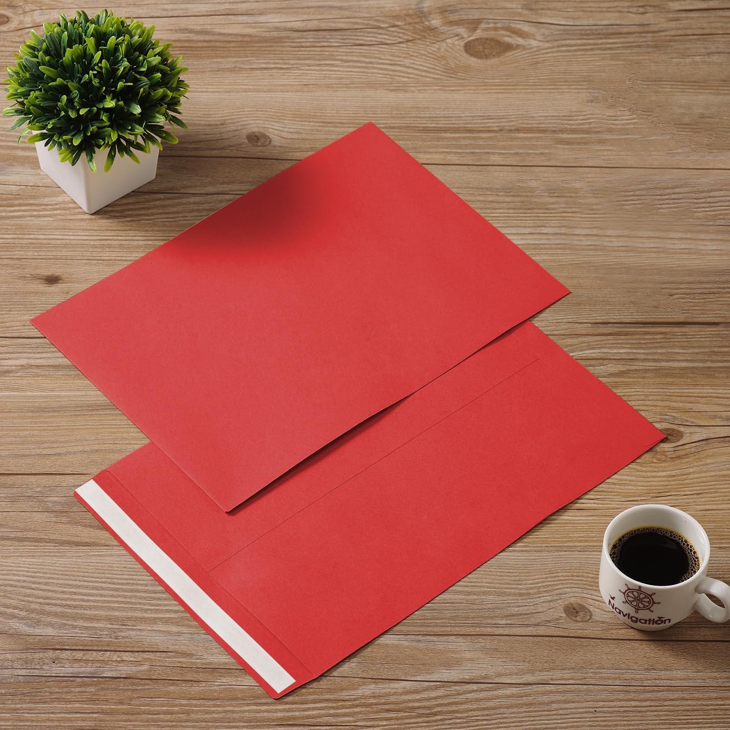 Tanshuqin 9" x 12.75" Self-Seal Catalog Envelopes 32lb Kraft Envelopes for Invitation Cards, Organizing and Storage, Pictures, Photos, Documents (100 PCS)