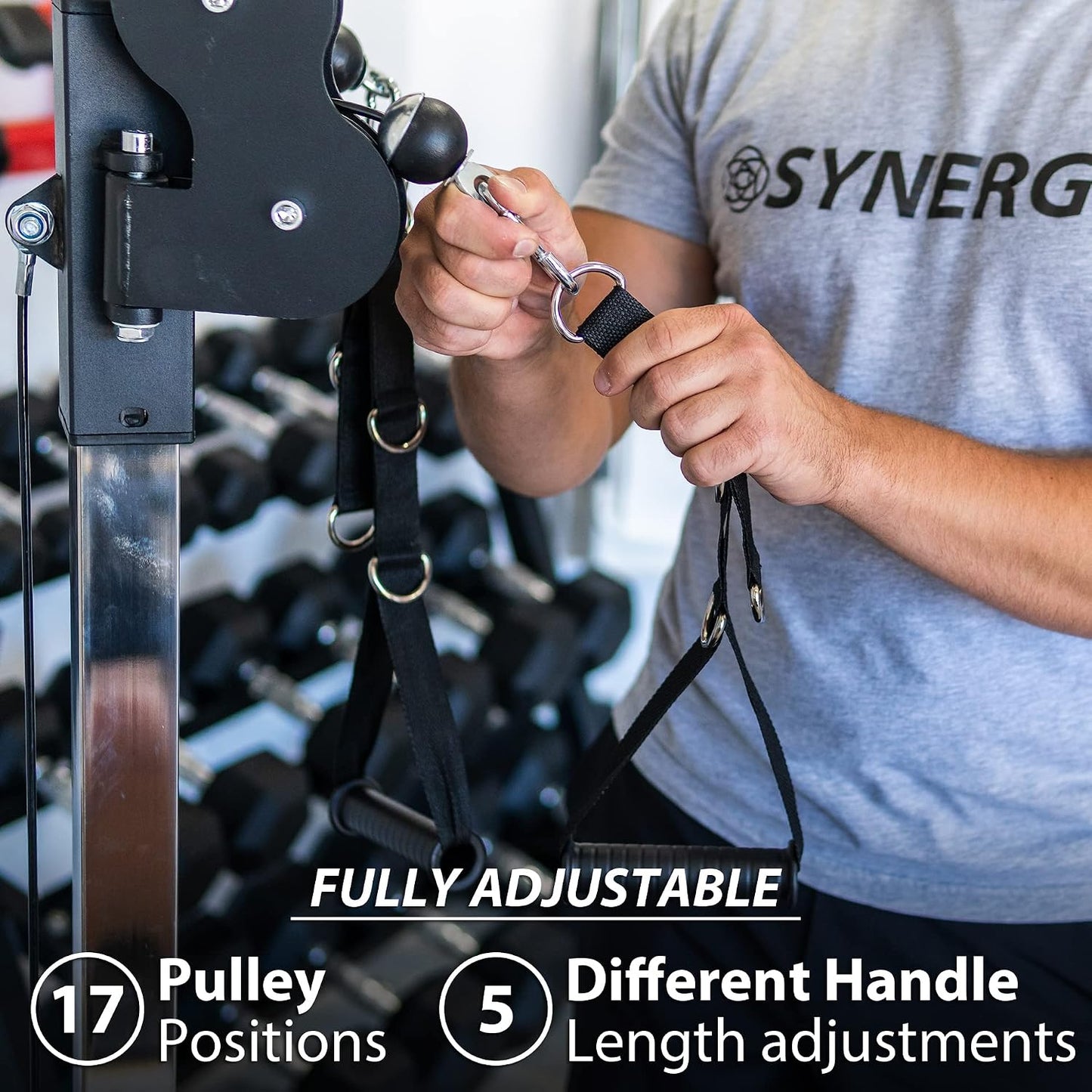 Synergee Dual Pulley Machine – Wall Mounted Adjustable Cable Station