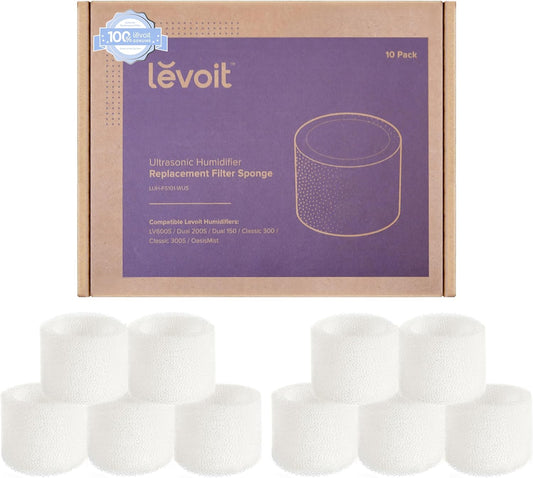 10 Pack Humidifier Replacement Filters for Ultrasonic Cool Mist Humidifiers Fine Particle Water Filtration Accessories - PuriLite