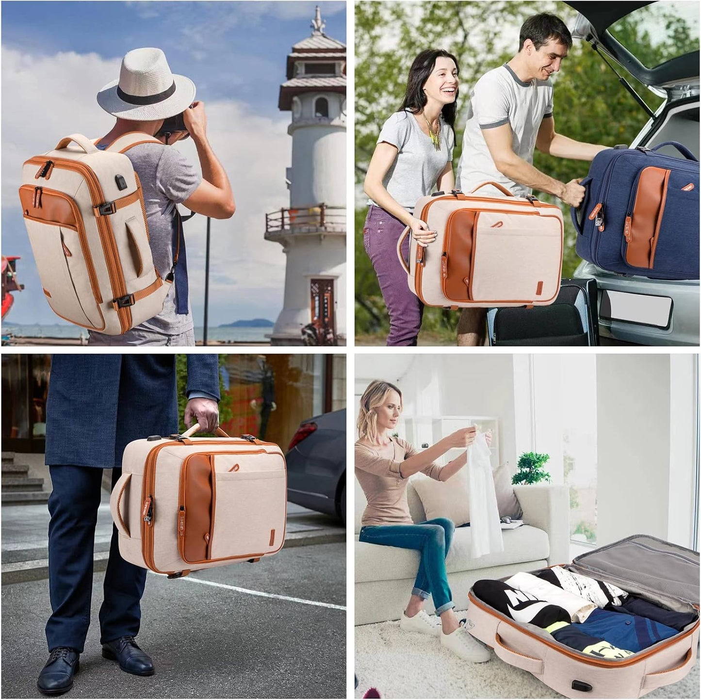 Lumesner Carry on Backpack, Extra Large 40L Flight Approved Travel Backpack for Men & Women