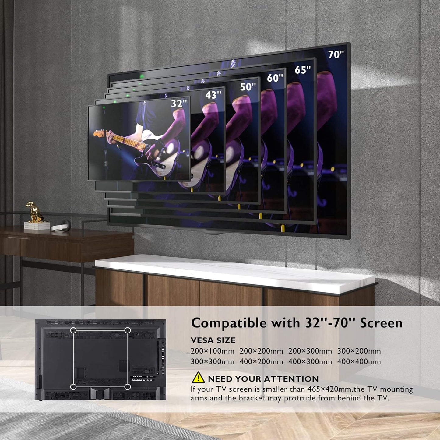 BONTEC TV Wall Mount with Extra Long Articulated Arm for 32-75 Inch TVs, 32.7” Extension, Holds Up to 132lbs, Full Motion Dual Arm Bracket with Tilt, Swivel & Level Adjustment, Max VESA 600x400mm - PuriLite