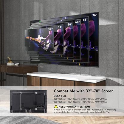 BONTEC TV Wall Mount with Extra Long Articulated Arm for 32-75 Inch TVs, 32.7” Extension, Holds Up to 132lbs, Full Motion Dual Arm Bracket with Tilt, Swivel & Level Adjustment, Max VESA 600x400mm - PuriLite