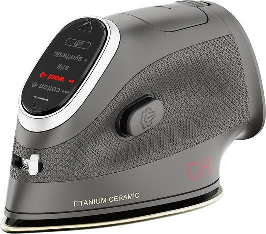 CHI Mini Iron, Titanium-Infused Ceramic Soleplate, Black,13120