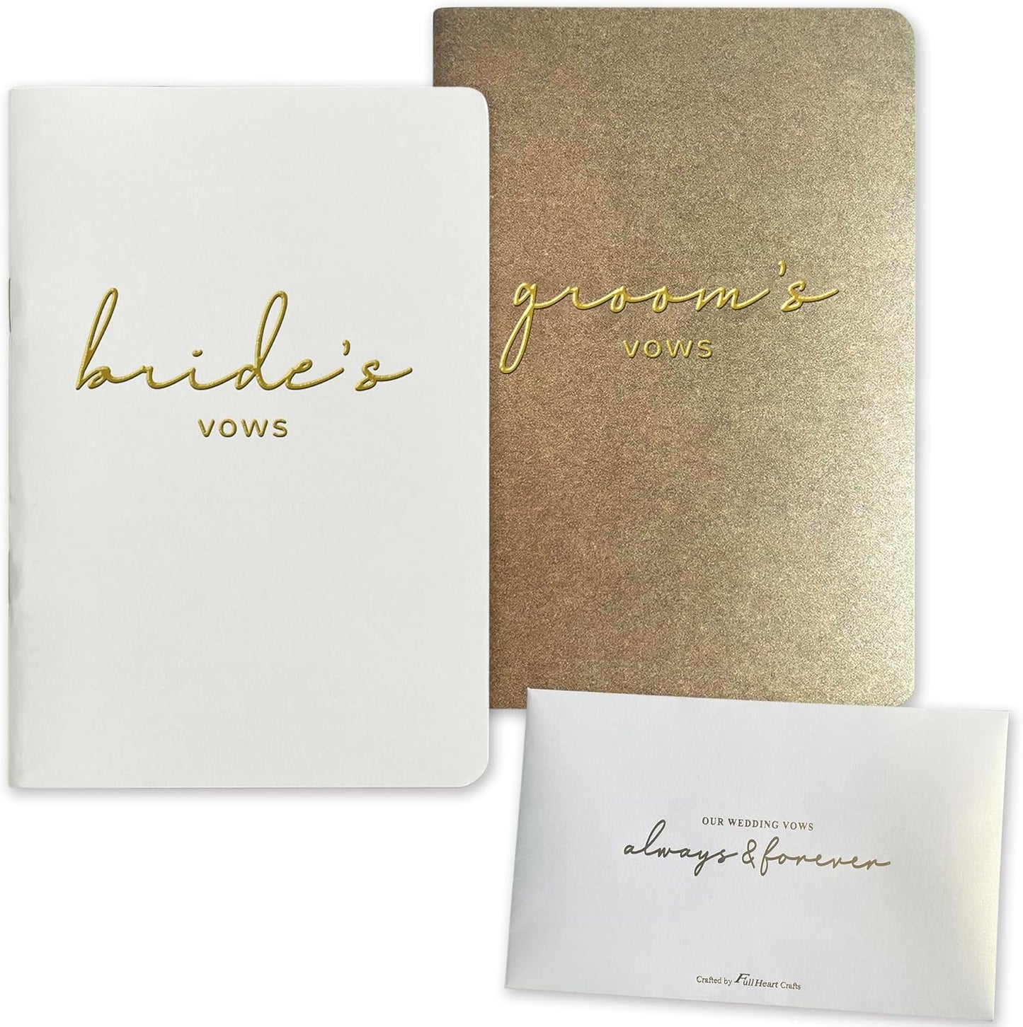 WeddingGiftsWedding Vow Books His and Hers Soft Touch Gold Foil Engraving Vow Books Wedding Essentials Wedding Accessories(TR-HH-Black)