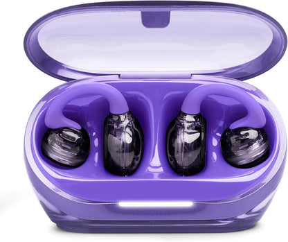 JBL Soundgear Clips - True Wireless Open-Ear Headphones, Dynamic Sound with Bass Boost, All-Day Comfort, 4-mic Crisp, Clear Calls 2.0 with AI-Trained Algorithm, IP54 Water and Dust Resistant (Purple)