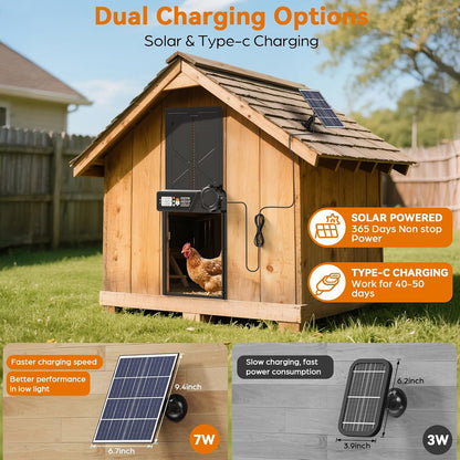 Large Automatic Chicken Coop Door Solar Powered