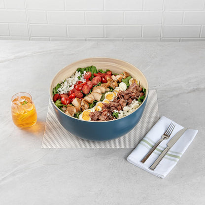 Restaurantware-Bambuddha 15 Ounce Small Salad Bowl, 1 Heavy-Duty Round Salad Bowl - Sustainable, Reusable, Black Bamboo Serving Dish, for Serving Salads, Fruits, and Appetizers