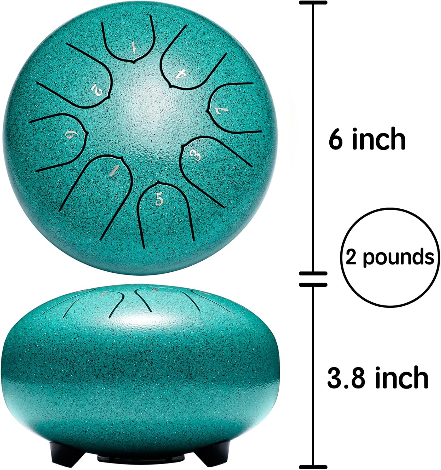 Lronbird Steel Tongue Drum Percussion, 6 Inch 8 Notes Musical Instruments, Music Gifts for Family Friends (Malachite)