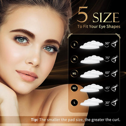 Eyelash Perm Kit, Lash Lift Kit, Eyebrow Lamination Set, Curling Lash Extension & Eyebrow Lift, Suitable for Salon & Home Use, Lasts For 6-8 Weeks (Black)