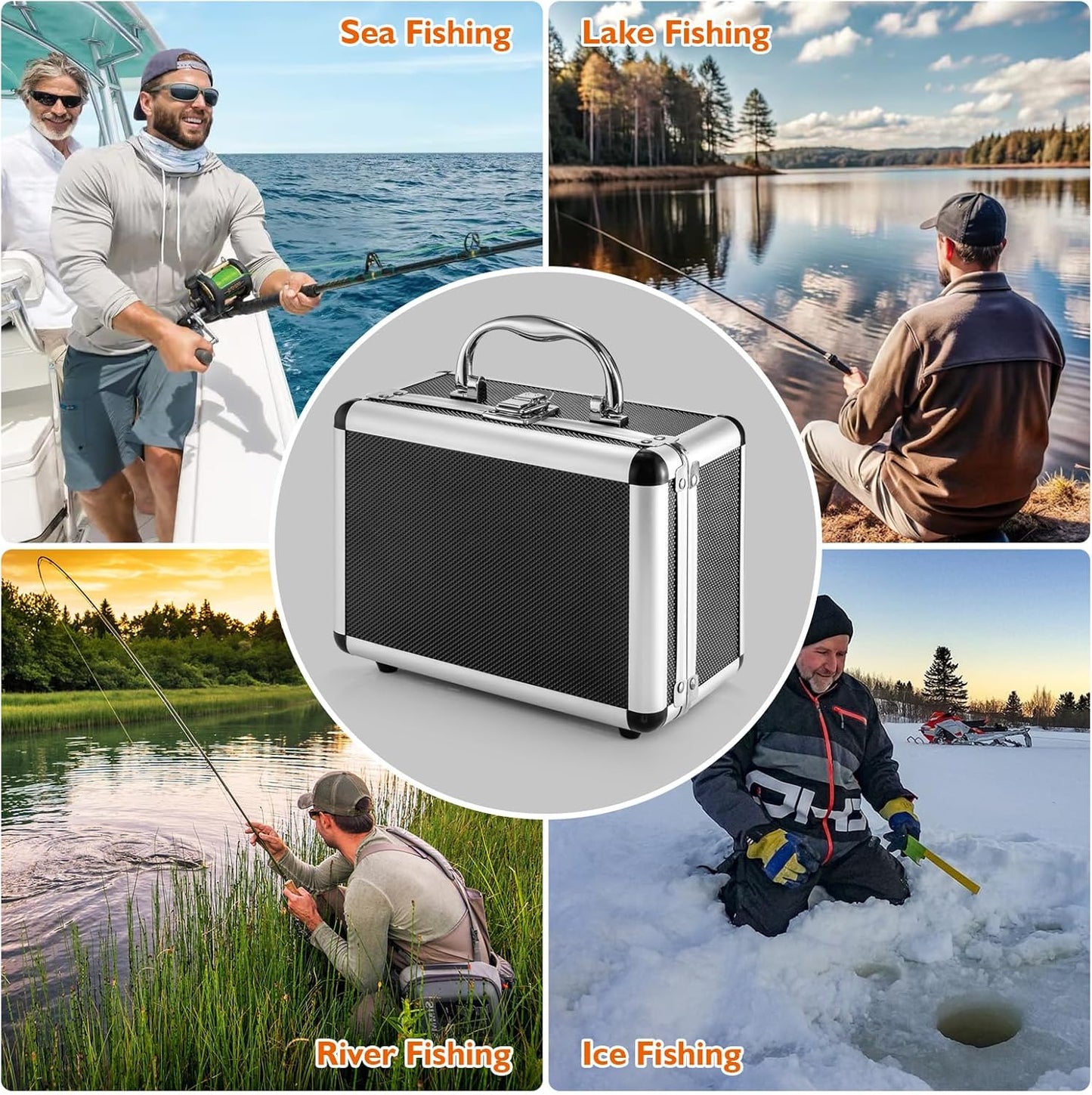 CampFENSE Fish Finder - Underwater Fishing Camera, 7 inch Color Screen - Portable Depth Fish Finder for Boats - 1200TVL Waterproof Deeper Accessories - Boat Ice Fishing Kayak Lake Sea