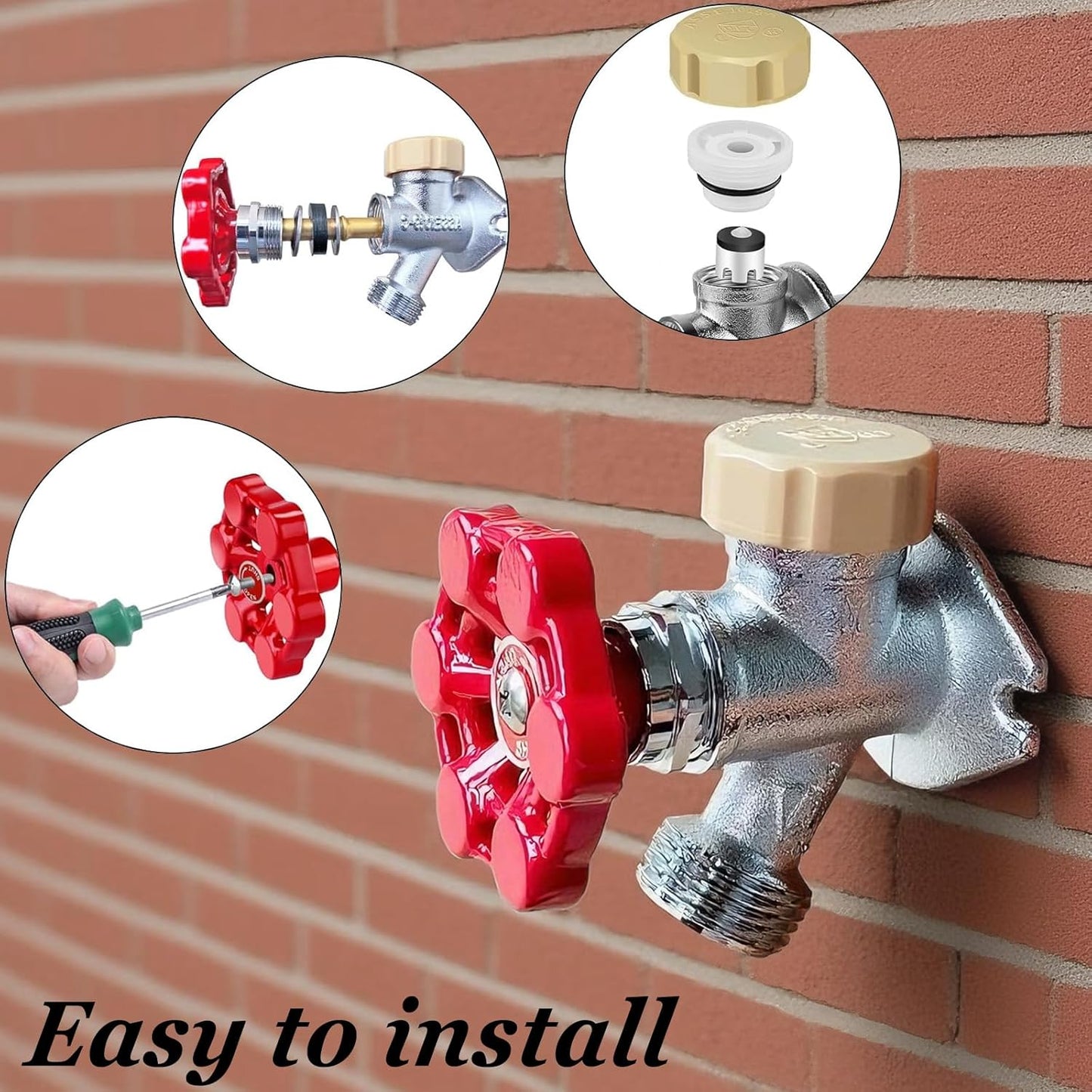 Outdoor ASSE 1019-A Vacuum Breaker Replacement Kit, Outside Faucet Repair Kit, Anti-Siphon Frost-Free Hose Bib Sillcock Valve Faucet Fitting Repair Kit for VACVBKX1B (1 Pack Vacuum Breaker Repair Kit)