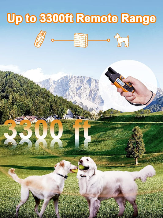 Bousnic Dog Shock Collar 2 Dogs (5-120Lbs) - 3300 ft Waterproof Training Collar for Dogs Large Medium Small with Rechargeable Remote, Beep (1-8) Vibration (1-16) and Humane Shock (1-99) Modes - PuriLite