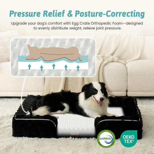 COZY KISS Soft Orthopedic Dog Bed for Extra Large Dogs, XXL Pet Sofa