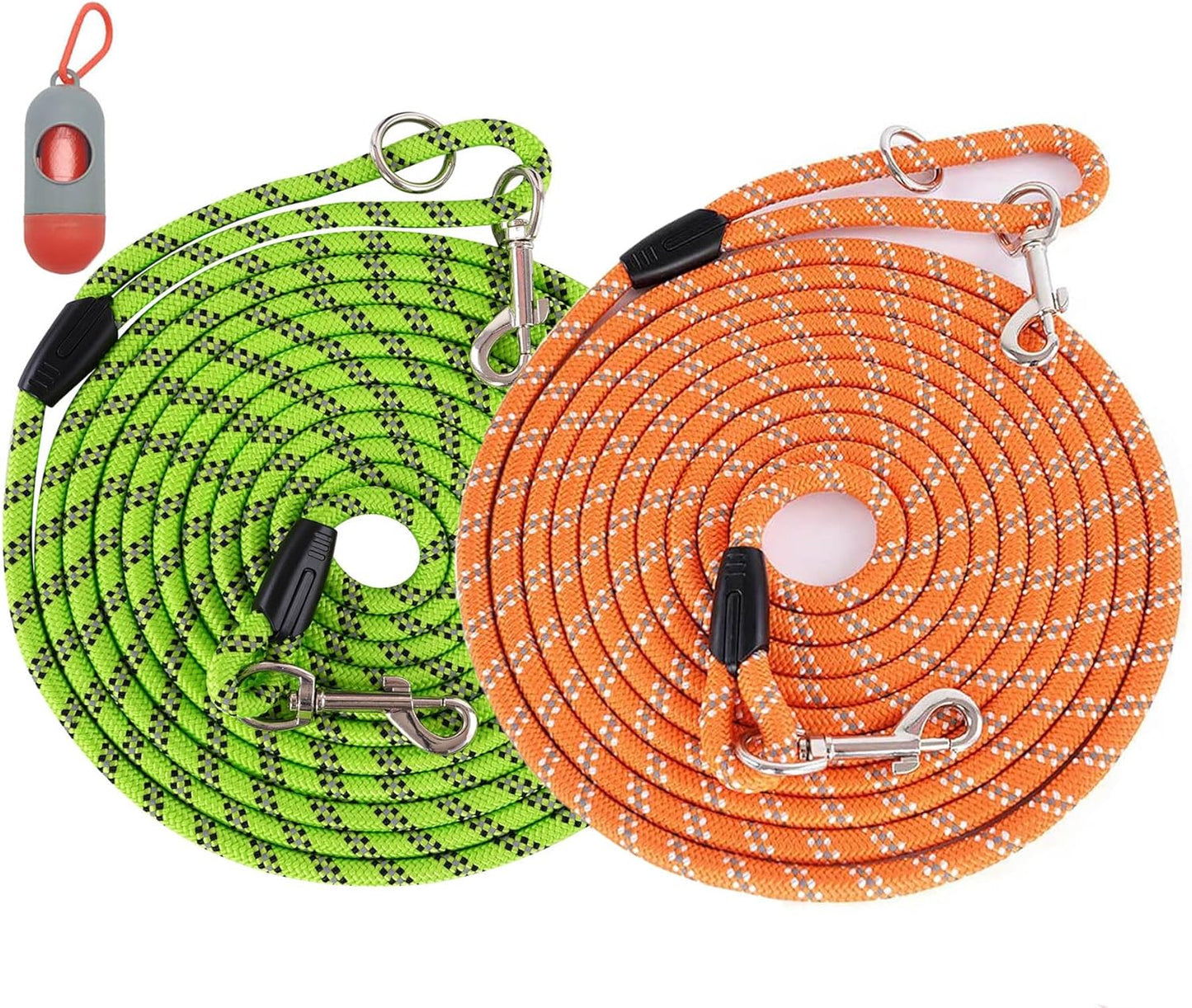Long Rope Leash for Dog Training 10FT 16FT 30FT 50FT 100FT, Reflective Threads Check Cord Dog Leash Tie-Out Cable, Heavy Duty Dog Lead for Large Medium Small Dogs Outside Walking, Playing, Camping, or Yard