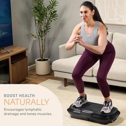 Lifepro Waver Vibration Plate Exercise Machine – Whole Body Oscillation Platform w/ 99 Speed Levels & 9 Programs – Remote Control, Loop & Resistance Bands for Full Body Home Gym Workout