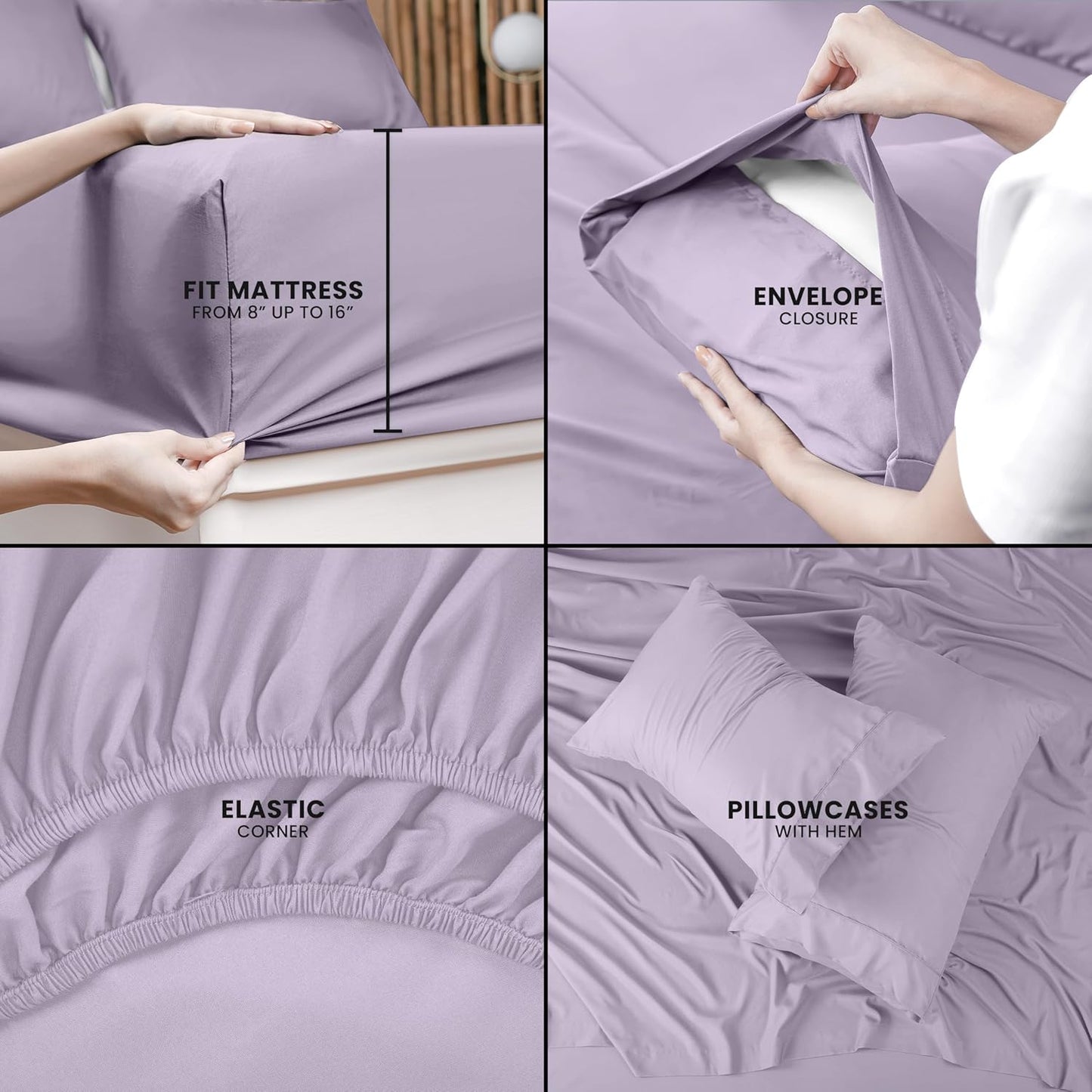 Utopia Bedding Queen Bed Sheet Set - 4 Piece Bedding - Soft Brushed Microfiber Fabric - Shrinkage & Fade Resistant - Easy Care (White)