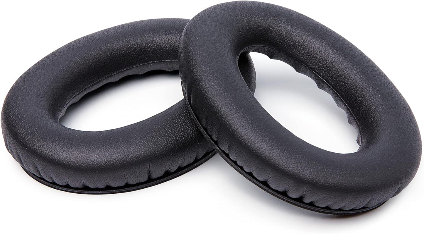 WC Wicked Cushions Upgraded Replacement Ear Pads for Bose QC35 & QC35ii (QuietComfort 35) Headphones & More - Softer Leather, Luxurious Memory Foam, Added Thickness, Extra Durability | 90's Black