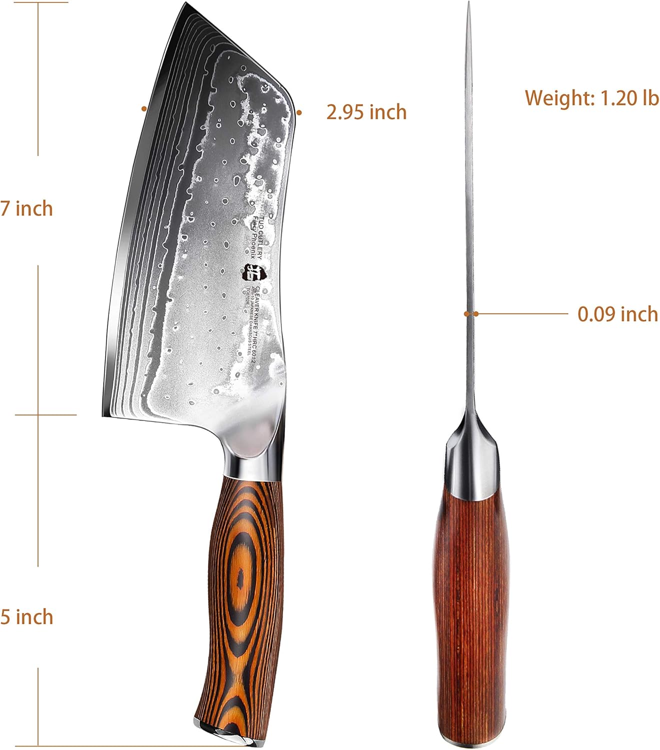 TUO Boning Knife - Razor Sharp Fillet Knife - High Carbon German Stainless Steel Kitchen Cutlery - Pakkawood Handle - Luxurious Gift Box Included - 7 inch - Fiery Phoenix Series