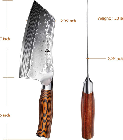 TUO Boning Knife - Razor Sharp Fillet Knife - High Carbon German Stainless Steel Kitchen Cutlery - Pakkawood Handle - Luxurious Gift Box Included - 7 inch - Fiery Phoenix Series