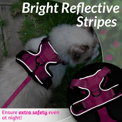 rabbitgoo Cat Harness and Leash for Walking, Escape Proof Soft Adjustable Vest Harnesses for Small Medium Cats, Easy Control Breathable Reflective Strips Jacket, XS, Black