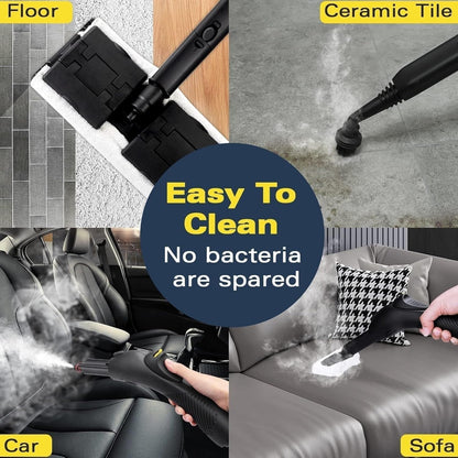 Waitbird Steam Cleaner, Multipurpose Powerful Steamer with 21 Accessories, Portable Handheld Steam Mop with 38OZ Tank, Natural Cleaning for Home Use, Floor, Grout, Tile, Couch, Carpet, Car,Yellow