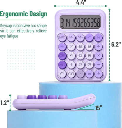 Mr. Pen- Mechanical Switch Calculator, 12 Digits, Large LCD Display, Orange With Big Buttons, Desktop, Cute and Aesthetic Design