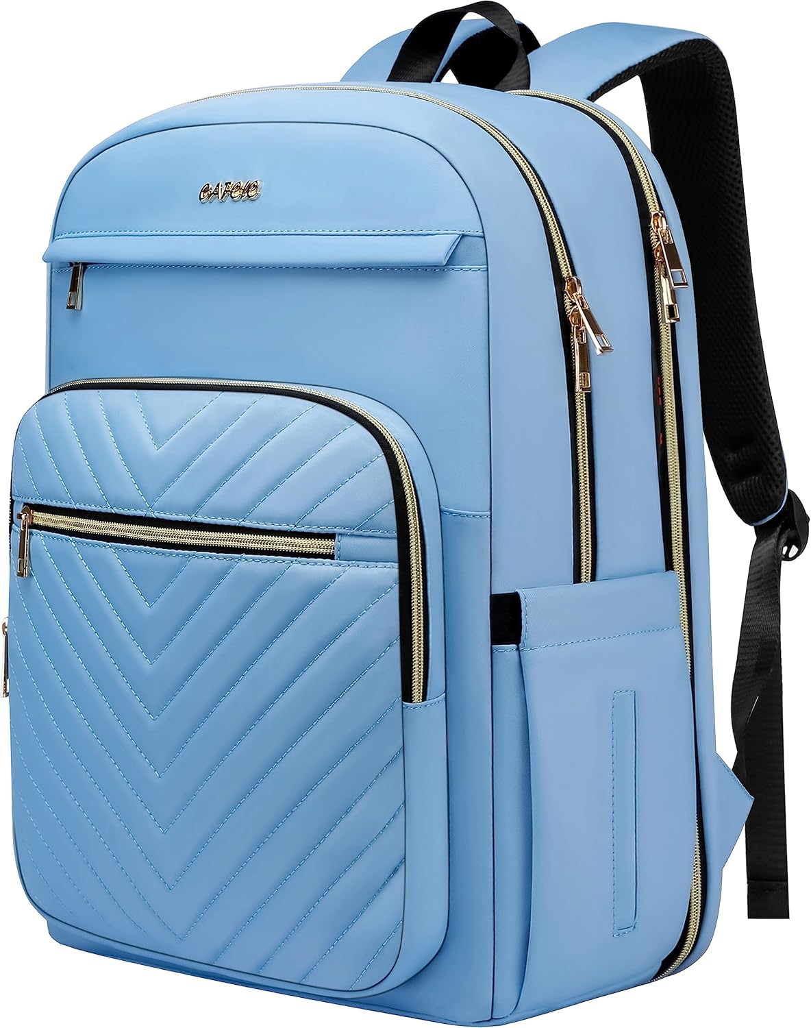 Laptop Backpack for Women Men, Water Resistant Travel Work Backpacks Purse Stylish College Business Teacher Nurse Computer Bag, Fits 17.3" Laptop Light Blue