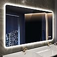 Keonjinn 40 x 24 Inch LED Mirror, Bathroom Mirror with Lights, LED Vanity Mirror, Wall Mounted Anti-Fog Dimmable Lighted Makeup Mirror for Bedroom, IP54 Waterproof (Horizontal/Vertical)