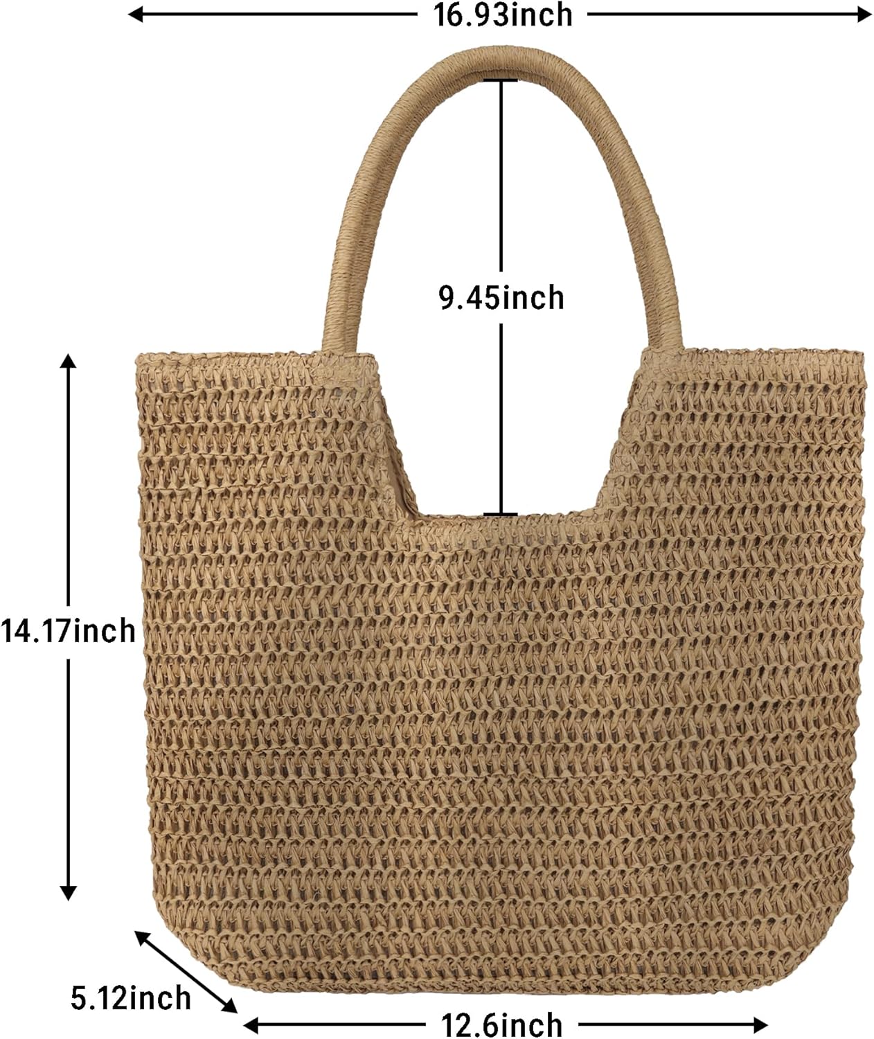 Straw Beach Bags for Women Large Beach Tote Bag Woven Shoulder Handbag Purse for Summer