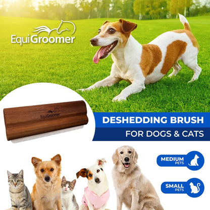 EquiGroomer Deshedding Brush for Dogs and Cats | Undercoat Deshedding Tool for Large and Small Pets | Comb Removes Loose Dirt, Hair and Fur While | Perfect for Short and Long Hair Grooming Shedding