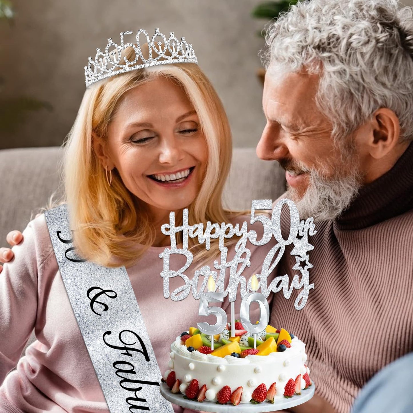 65th Birthday Decorations for Women, Including 65th Birthday Sash and Crown, Cake Topper and Candles, Number Balloons Rose Gold, 65 Year Old Gifts for Women