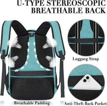 Backpack for Men and Women, School Backpacks for Teen Boys and Girls, Black Water Resistant Back Pack, Business Men Sturdy Computer Bag with USB Charging Port, Gifts