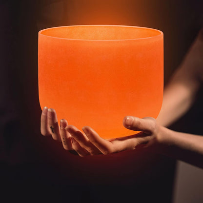 TOPFUND F Note Crystal Singing Bowl Heart Chakra 8 inch with Heavy Duty Carrying Case and Suede Striker