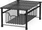 Stackable Metal Cabinet Basket Drawer Organizer with Sliding Storage Design, Black Finish - PuriLite