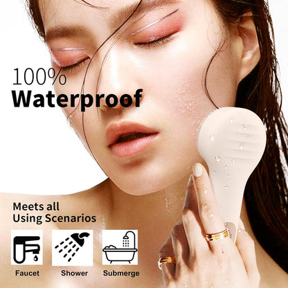 Silicone Face Scrubber, NågraCoola CLIE 2.0 Facial Cleansing Brush, Rechargeable, Waterproof Face Scrub Brush for Cleansing, Exfoliating, Massaging, Electric Facial Exfoliator for Women & Men - Black