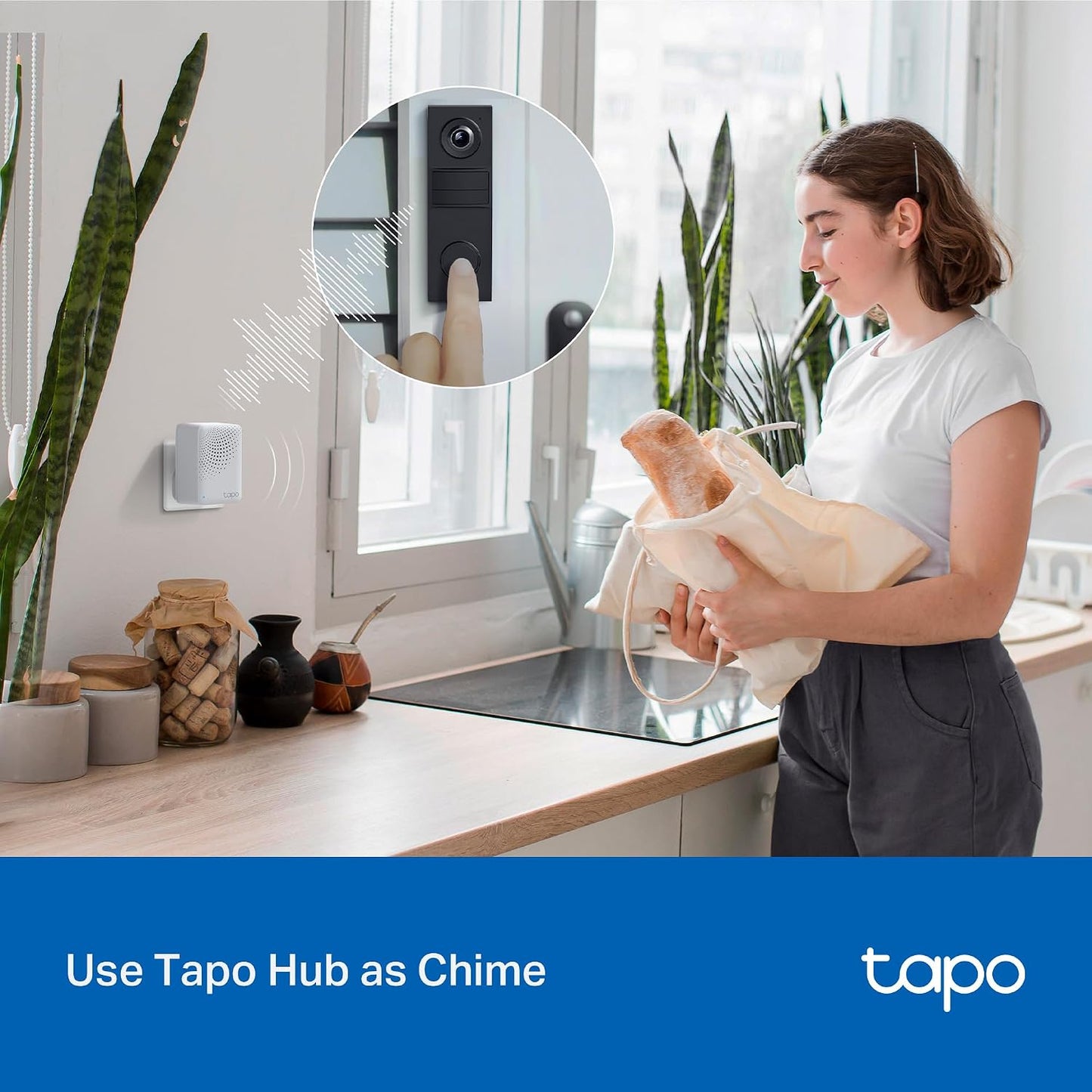 Tapo 2K Wireless Smart Video Doorbell, D205, 160° Ultra-Wide View | Person Detection, 2-Way Talk, Ring Call, Night Vision, Subscription-Free Local Storage or Optional Cloud