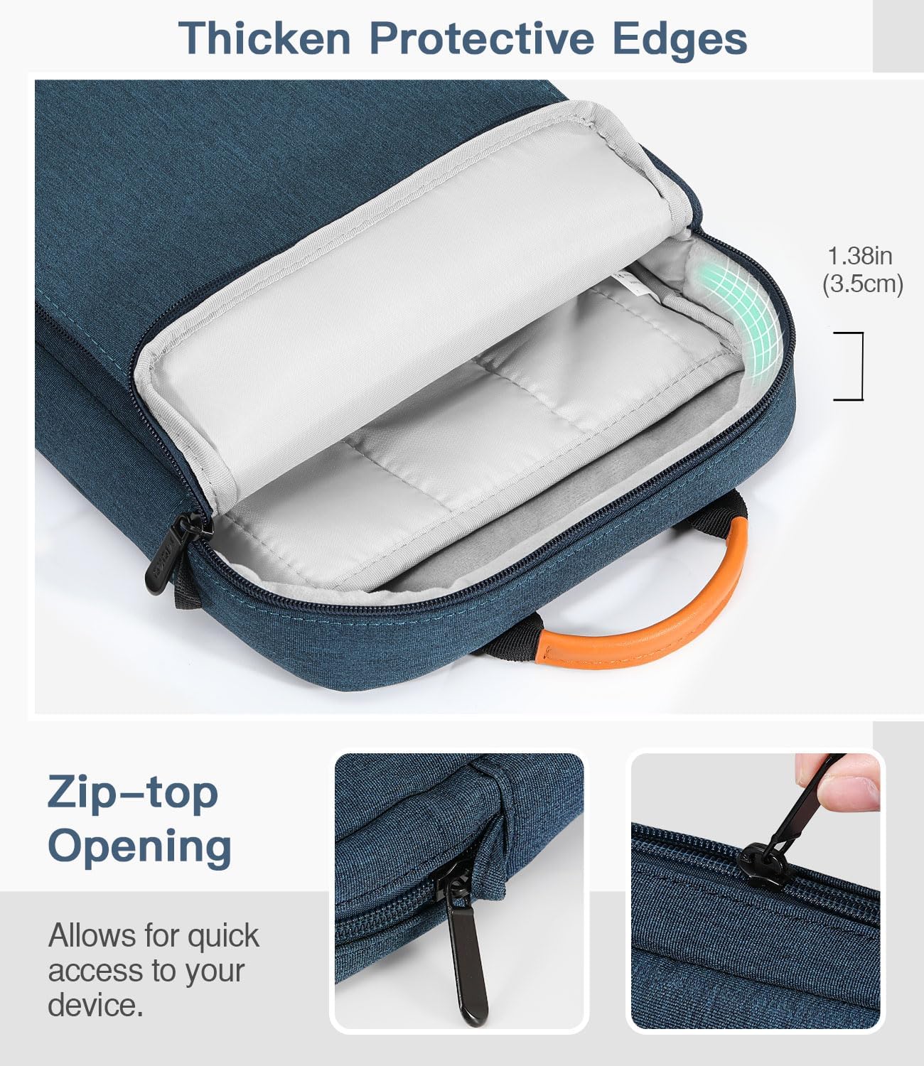 MoKo 13.3-14 Inch Laptop Sleeve Bag Fits MacBook Pro M3/M2 14" 2023, MacBook Pro 13" M2, New MacBook Air 13.6" M3/M2 2024/2022,Tab S8 Ultra 14.6",Handle Carrying Case with Shoulder Strap, Black & Gray - PuriLite