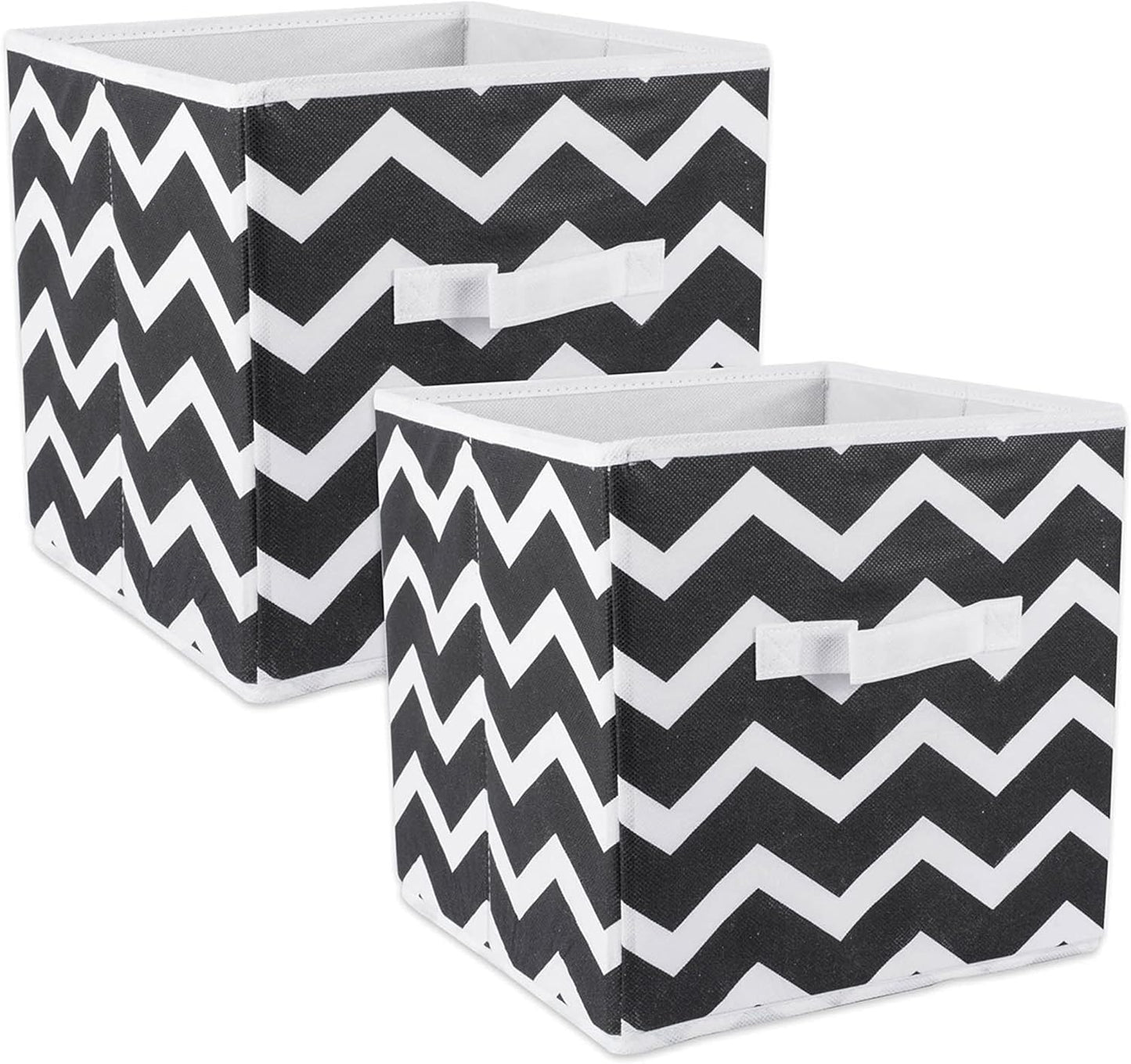 DII Foldable Fabric Storage Containers for Nurseries, Offices, Closets, Home Decor, Cube Organizers & Everyday Storage Needs, (Large - 11 x 11 x 11) Scroll Nautical Blue - Set of 2