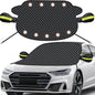 Windshield Snow Cover – Magnetic Car Snow Windscreen Cover & Sunshade – 9 Strong Magnets + Side Wing Mirror Covers – Frost Guard for Cars, SUVs & Trucks (Black, 145 × 118 cm) - PuriLite
